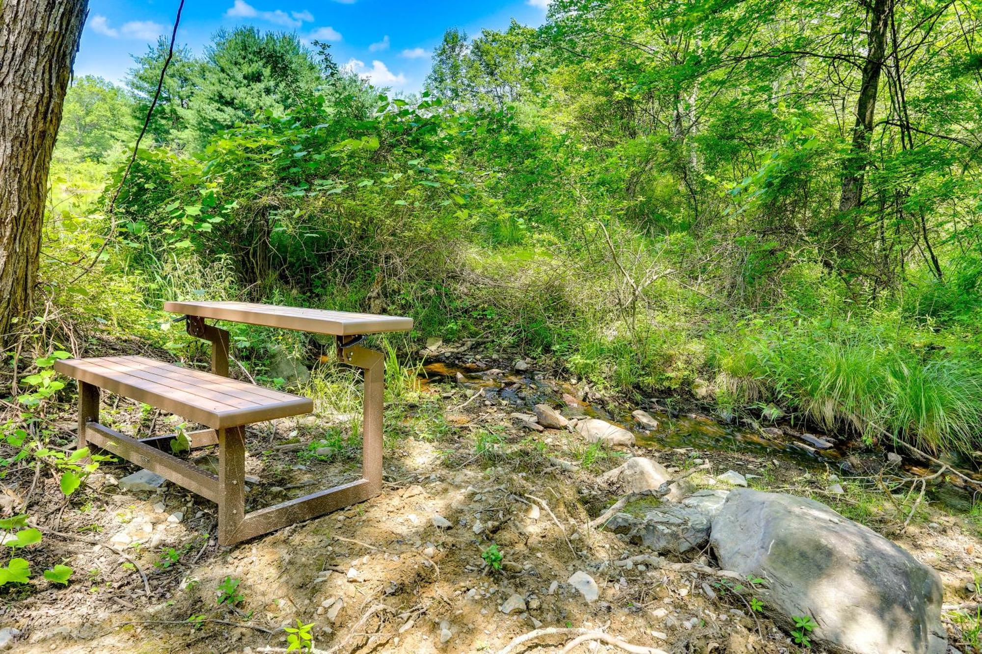 Secluded Poconos Cabin With Fire Pit On 75 Acres! إيست سترودسبورغ المظهر الخارجي الصورة