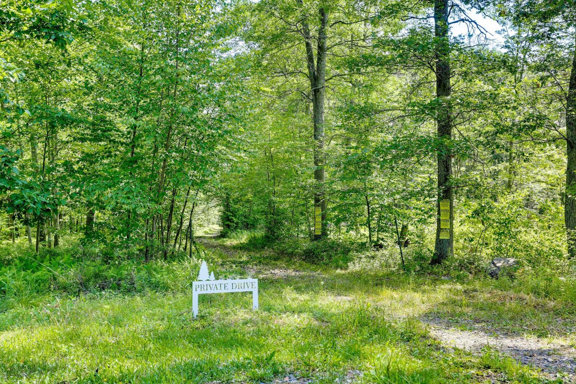 Secluded Poconos Cabin With Fire Pit On 75 Acres! إيست سترودسبورغ المظهر الخارجي الصورة